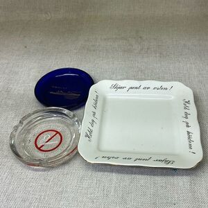 Three-piece bundle foreign European advertising ashtrays